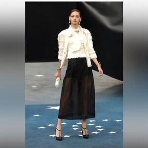 Chanel Runway Silk Unlined Organza Skirt - 38 - NWTags